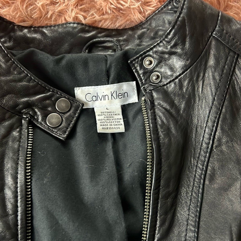 Calvin Klein genuine,  leather jacket